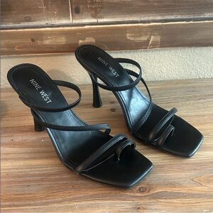 Nine West Elegant Black Strappy Heels